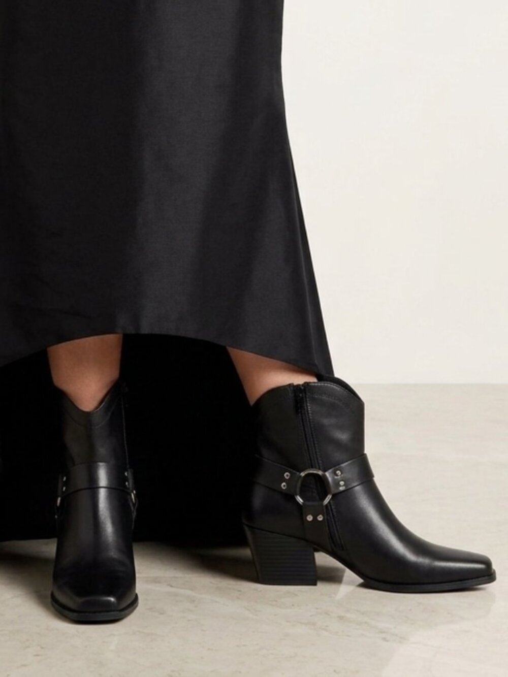 Open Edit Boots Edenzo-Lea Women's Size 8 M Black Cowgirl Booties *New in Box